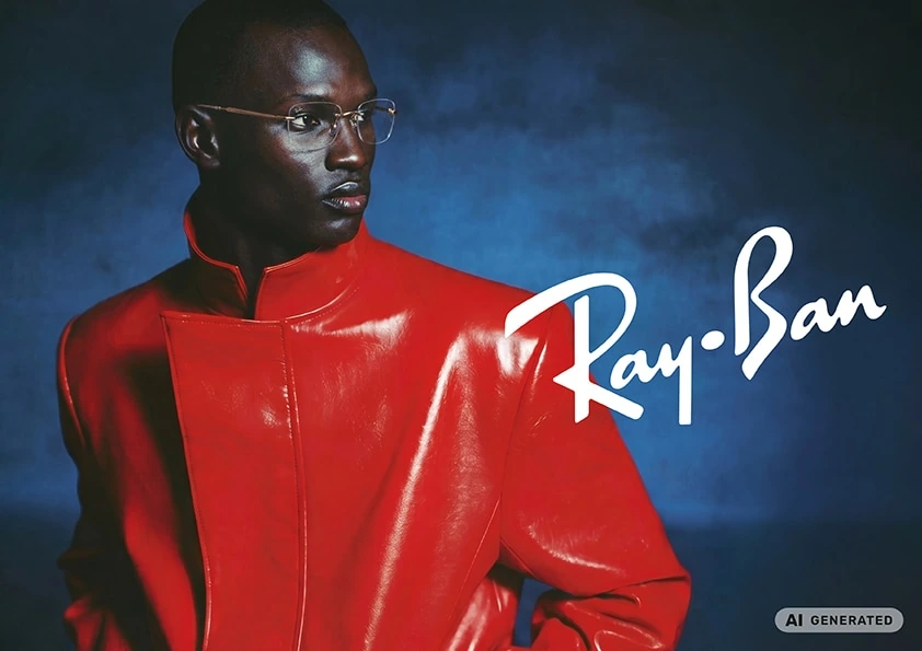 Ray-Ban-Korrektionsbrille mit feiner Metallfassung an einem männlichen Modell