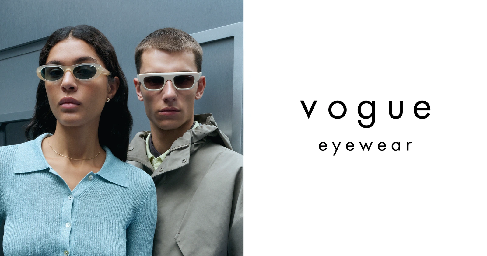 Vogue Eyewear: helle Sonnenbrillen an zwei Modellen