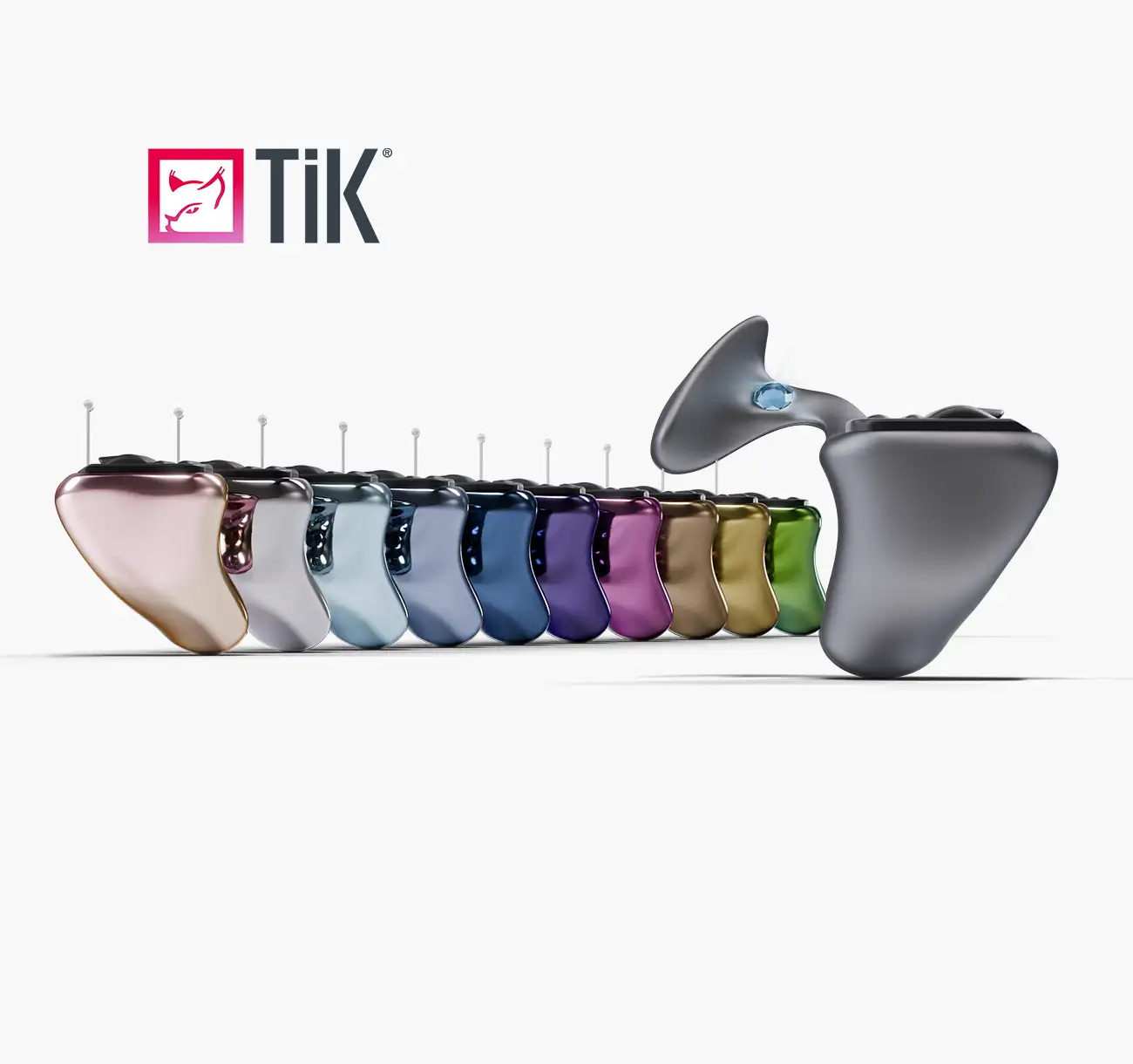 TiK TITAN blue in unterschiedlichen Titan-Oberflächen, Farben und Schmuckausführungen