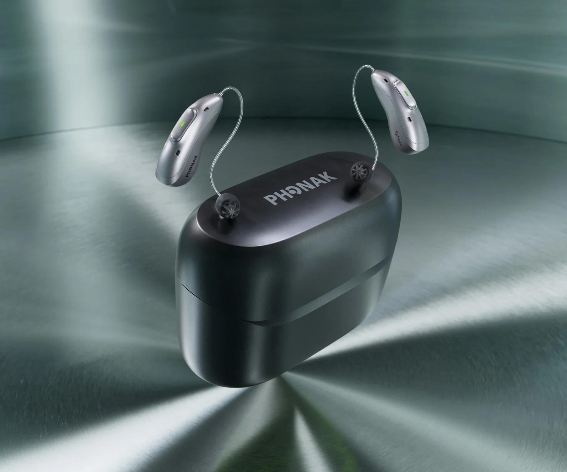 Phonak EON Hörgeräte mit ChargerGo – Herstellerillustration